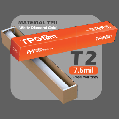 کاور TPU-PPF شفاف برند TPG | مدل T2 White Diamond Gold
